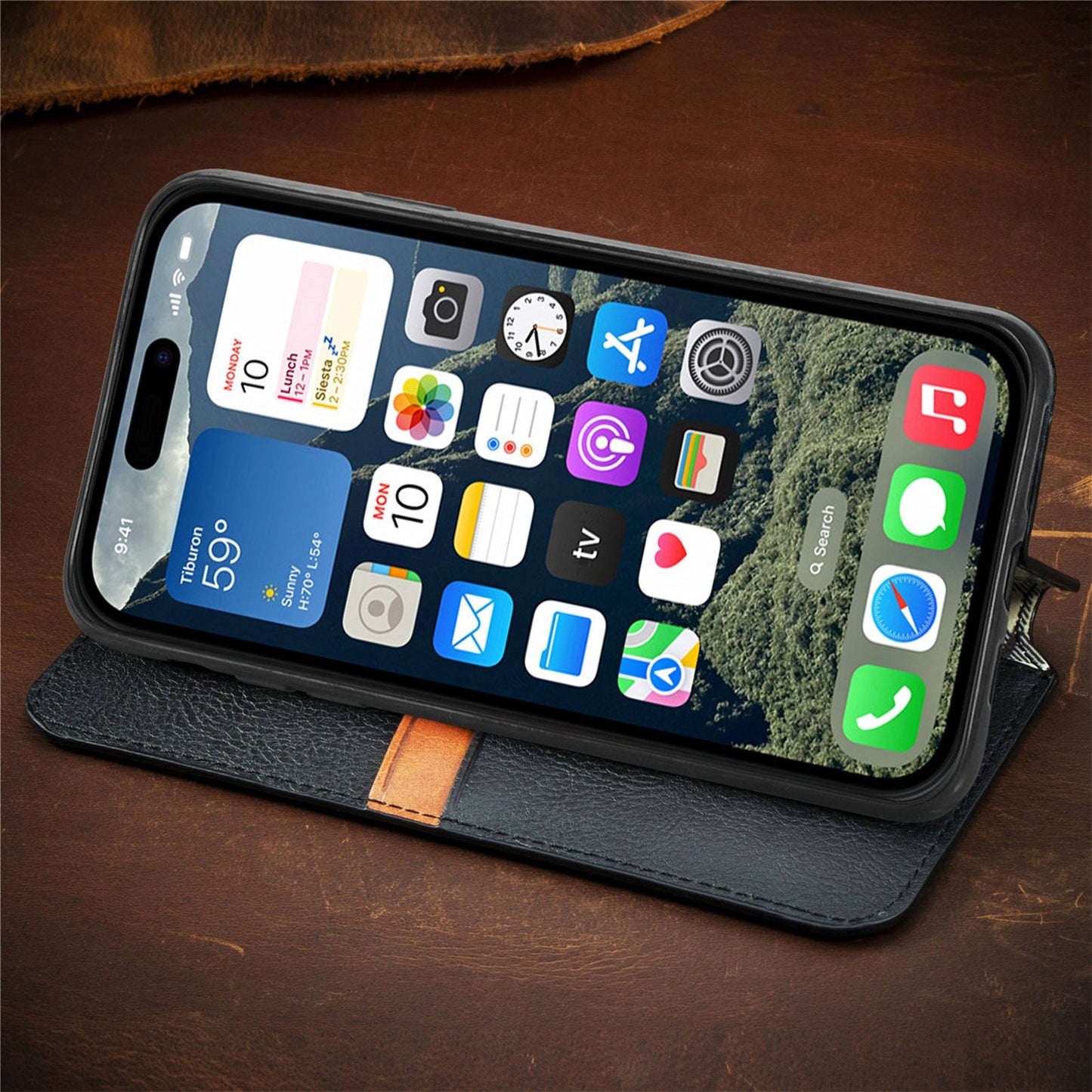 For iPhone 16e PU Leather Case Rhombus Imprint Wallet Stand Phone Cover - Blue