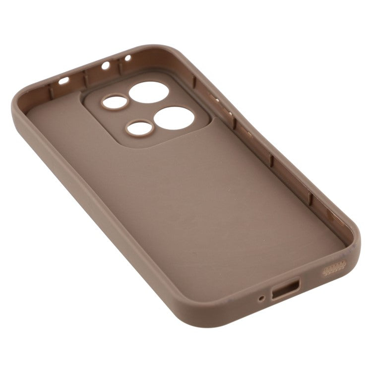 For Oppo Reno13 5G (Global) Case Grooved Design TPU Anti Slip Phone Cover - Brown
