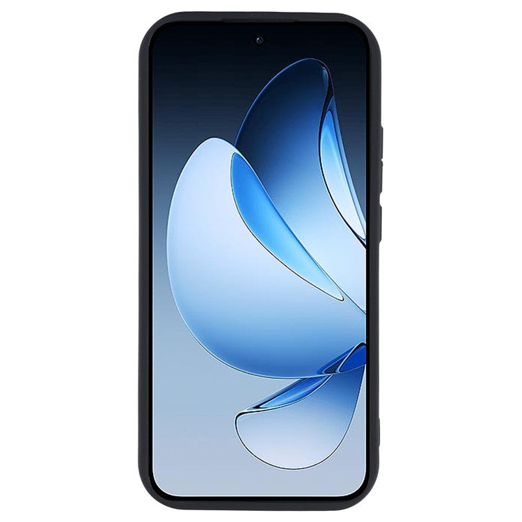 For Oppo Reno13 5G (Global) Case Grooved Design TPU Anti Slip Phone Cover - Black