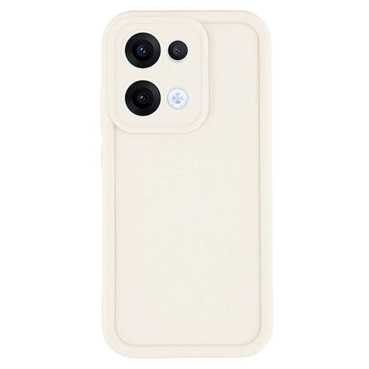 For Oppo Reno13 5G (Global) Case Grooved Design TPU Anti Slip Phone Cover - Beige