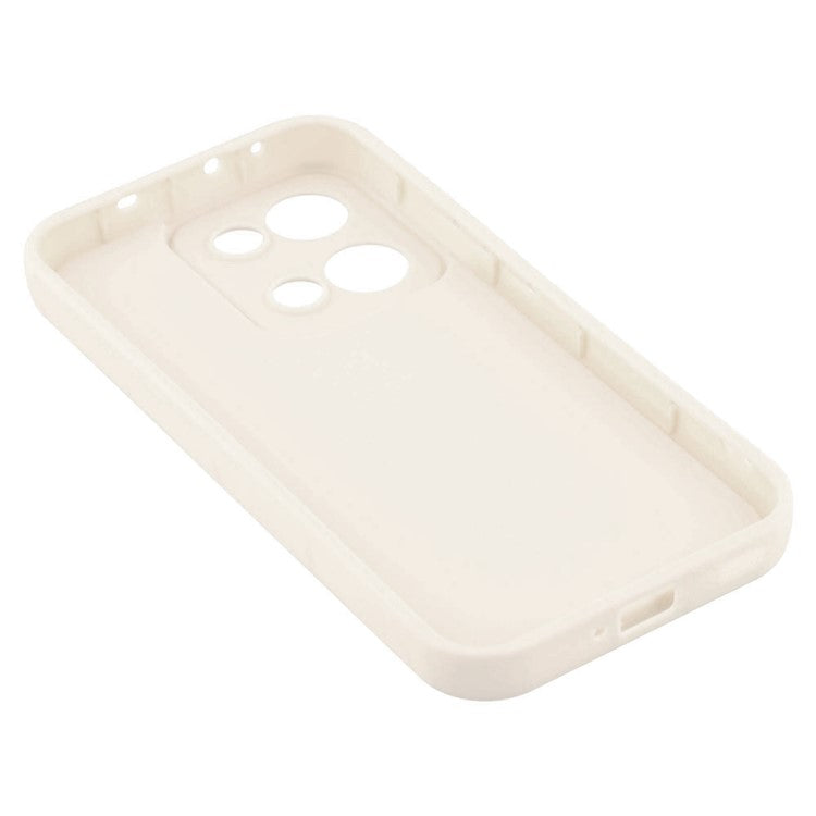 For Oppo Reno13 5G (Global) Case Grooved Design TPU Anti Slip Phone Cover - Beige