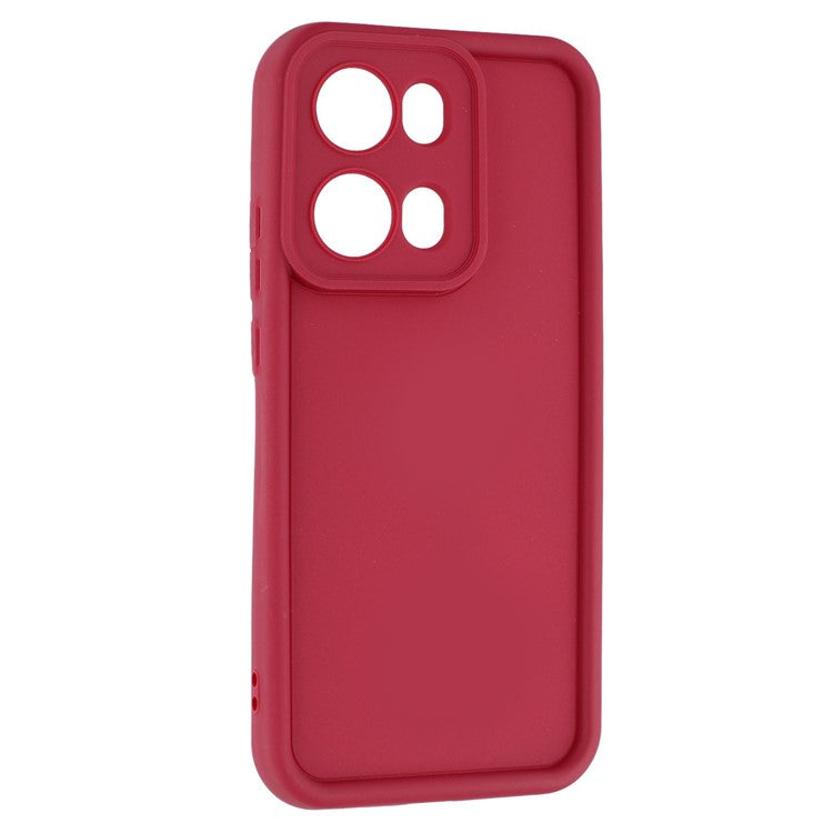 For Oppo Reno13 Pro 5G Case Grooved Design TPU Anti Slip Phone Cover - Red
