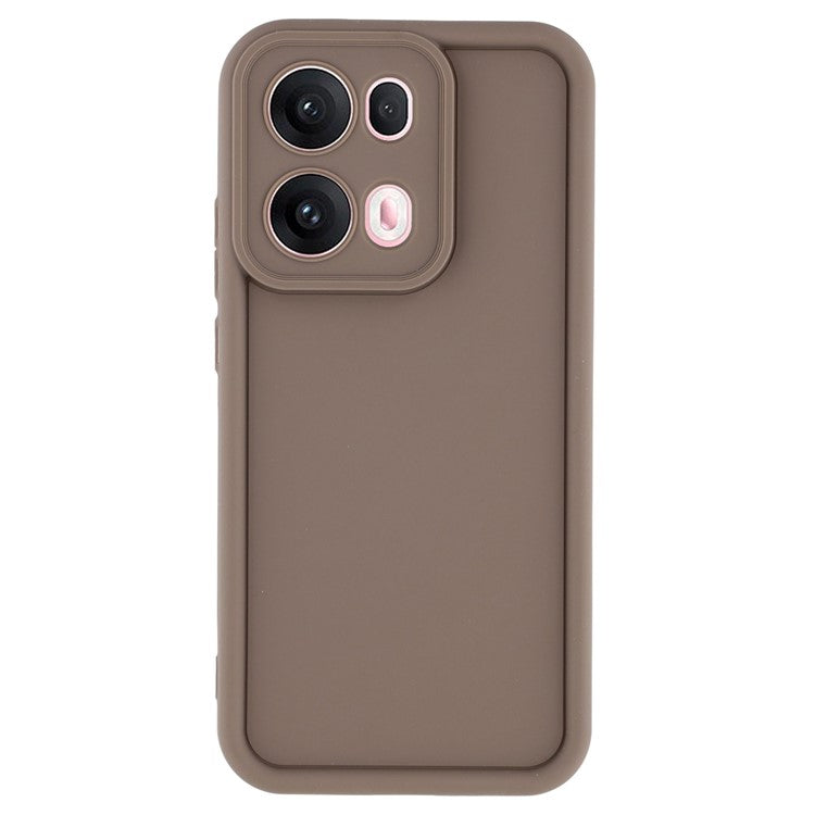For Oppo Reno13 Pro 5G Case Grooved Design TPU Anti Slip Phone Cover - Brown