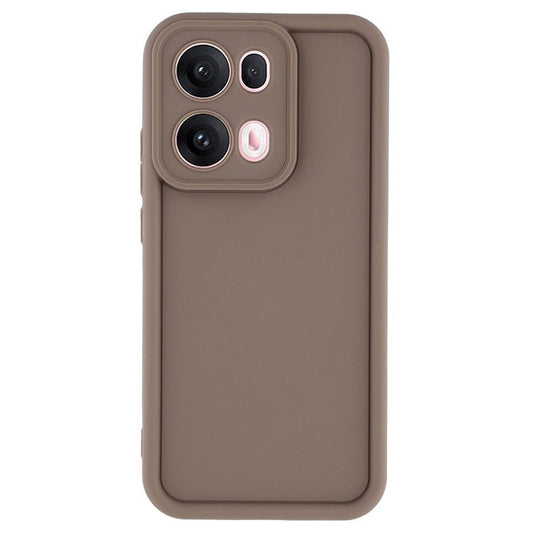 For Oppo Reno13 Pro 5G Case Grooved Design TPU Anti Slip Phone Cover - Brown