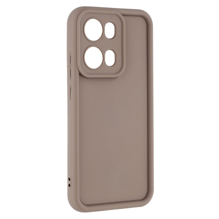 For Oppo Reno13 Pro 5G Case Grooved Design TPU Anti Slip Phone Cover - Brown