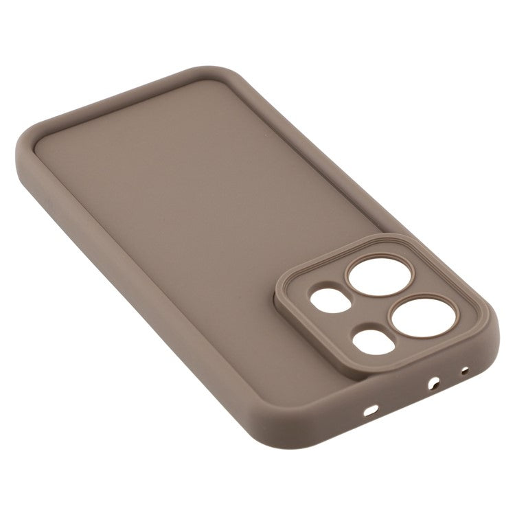 For Oppo Reno13 Pro 5G Case Grooved Design TPU Anti Slip Phone Cover - Brown