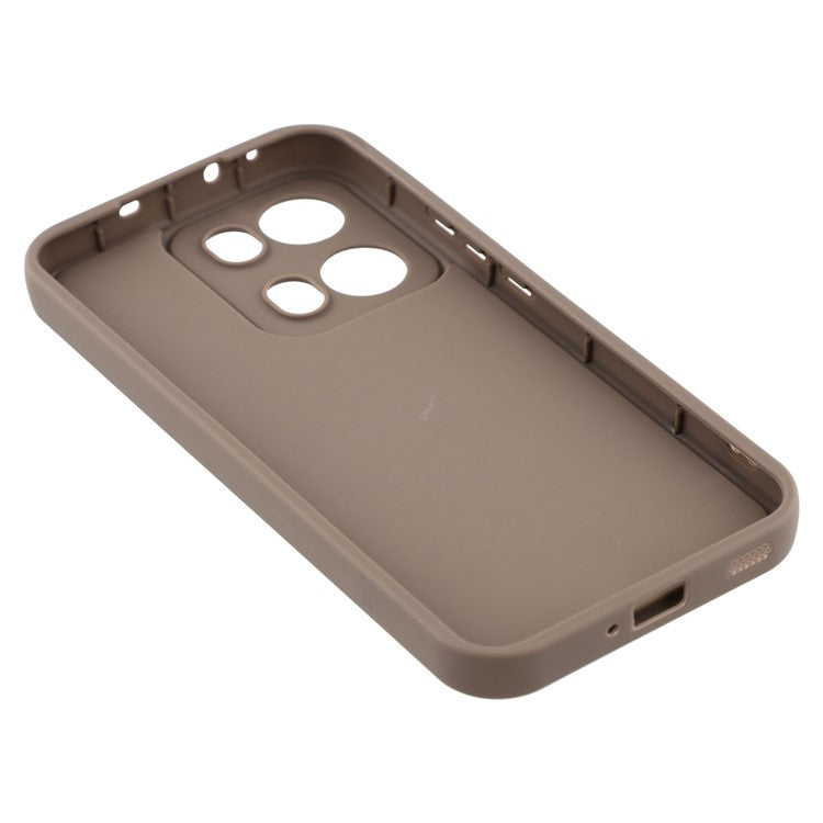 For Oppo Reno13 Pro 5G Case Grooved Design TPU Anti Slip Phone Cover - Brown