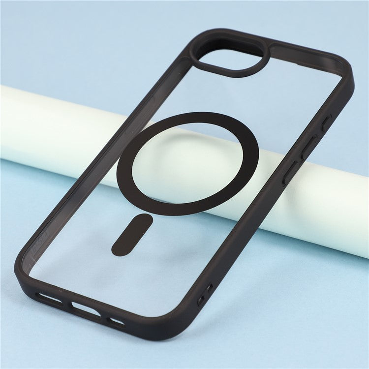 For iPhone 16e Case Compatible with MagSafe TPU + Acrylic Matte Phone Cover - Black