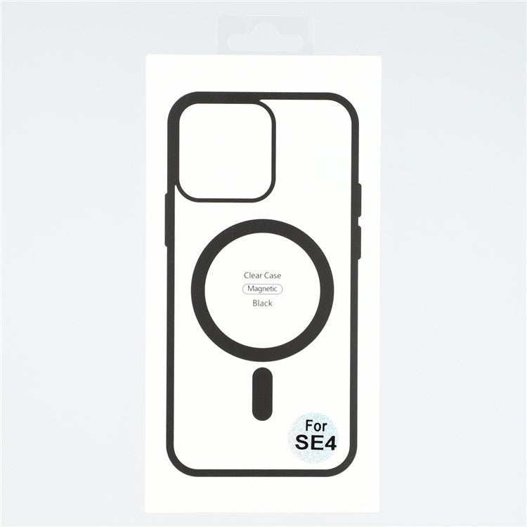 For iPhone 16e Case Compatible with MagSafe TPU + Acrylic Matte Phone Cover - Black