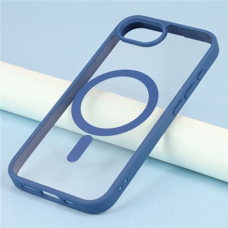 For iPhone 16e Case Compatible with MagSafe TPU + Acrylic Matte Phone Cover - Blue