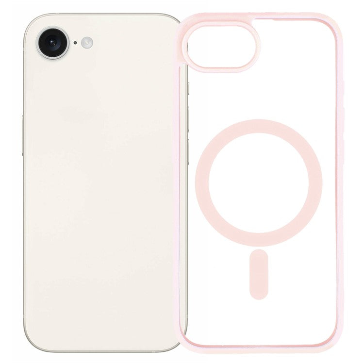 For iPhone 16e Case Compatible with MagSafe TPU + Acrylic Matte Phone Cover - Pink