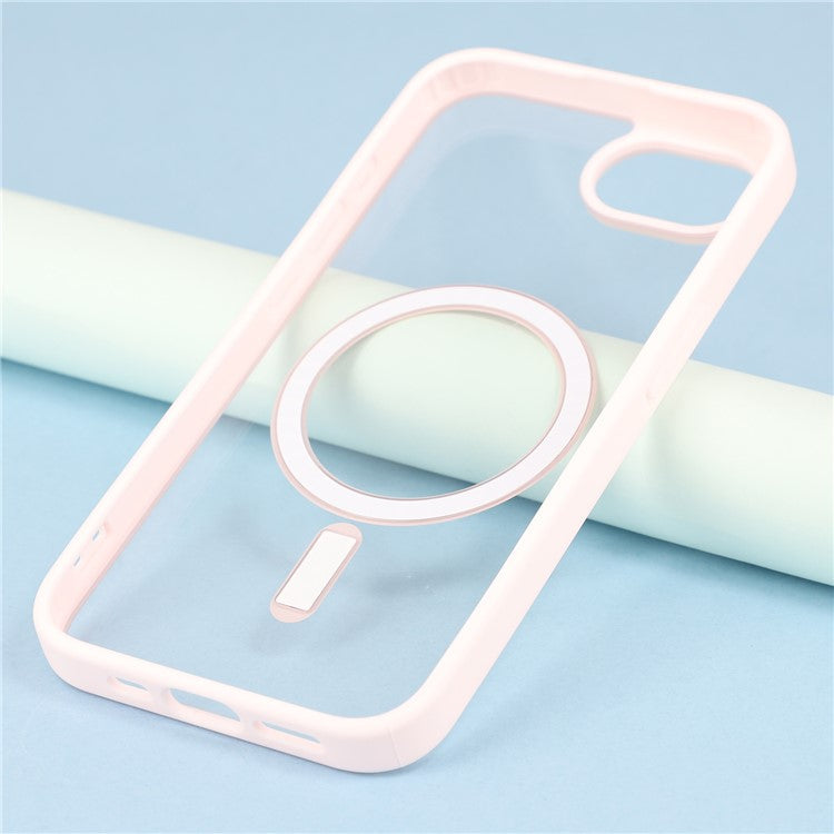 For iPhone 16e Case Compatible with MagSafe TPU + Acrylic Matte Phone Cover - Pink