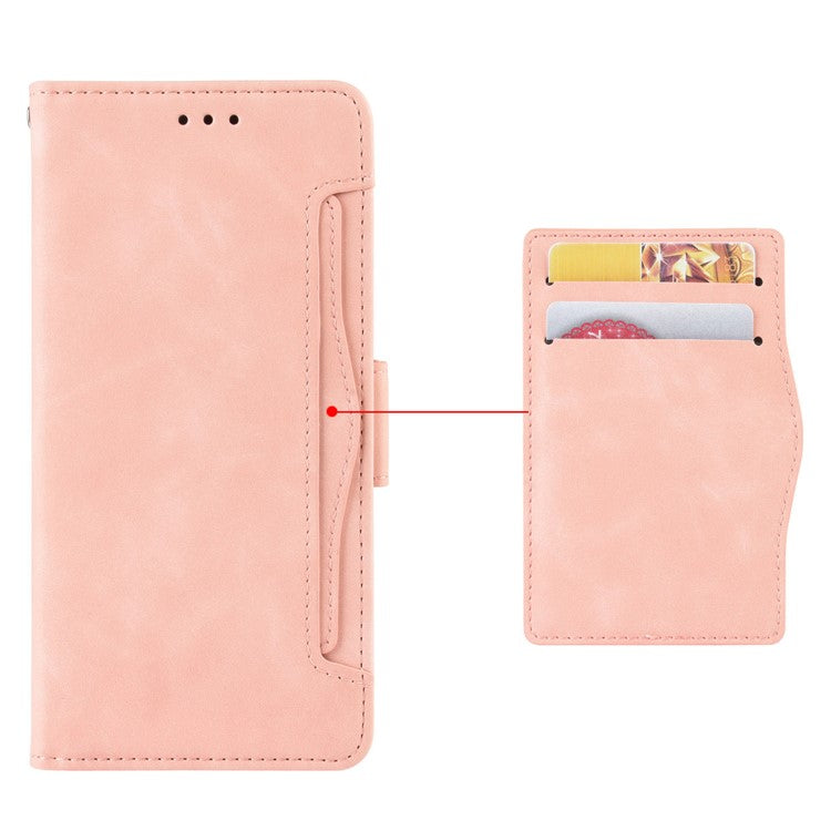 For Honor 70 Lite 5G / X6 4G / Honor Play6C / X8 5G Anti-drop PU Leather Folio Phone Case Stand Multiple Card Slots Magnetic Protective Flip Cell Phone Cover - Pink