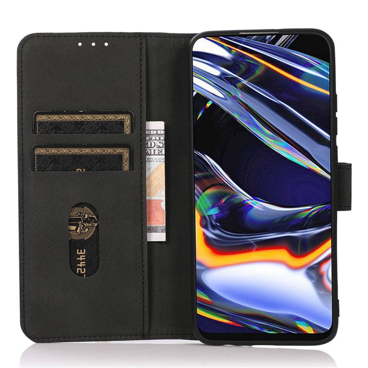 KHAZNEH For iPhone 16e Case PU Leather Wallet Stand Phone Cover - Black