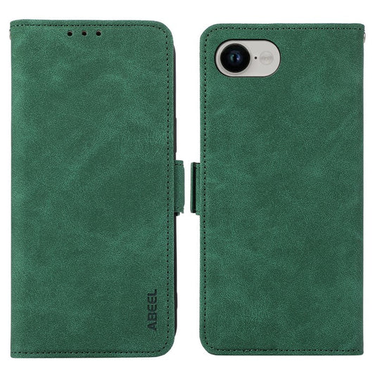 ABEEL For iPhone 16e Case PU Leather Folio Stand View RFID Blocking Phone Cover - Green
