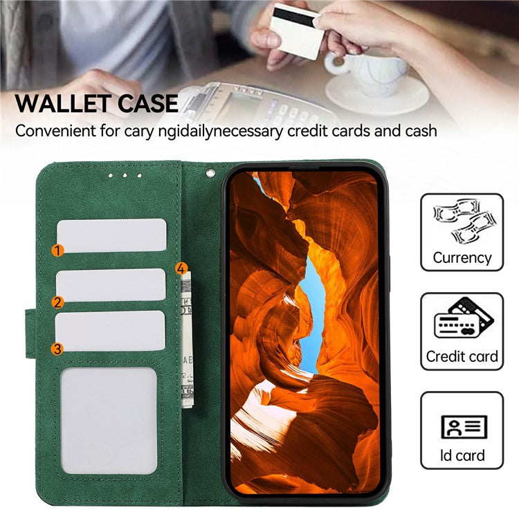 ABEEL For iPhone 16e Case Color Splicing Leather Flip Phone Cover RFID Blocking - Green