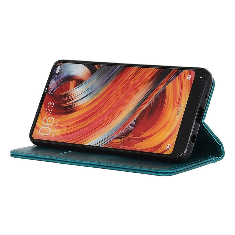 For Samsung Galaxy S25 Edge Stand Case Split Leather Litchi Texture Wallet Phone Cover - Green