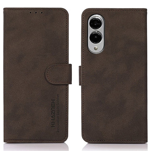 KHAZNEH For Samsung Galaxy S25 Edge Case PU Leather Wallet Stand Phone Cover - Brown