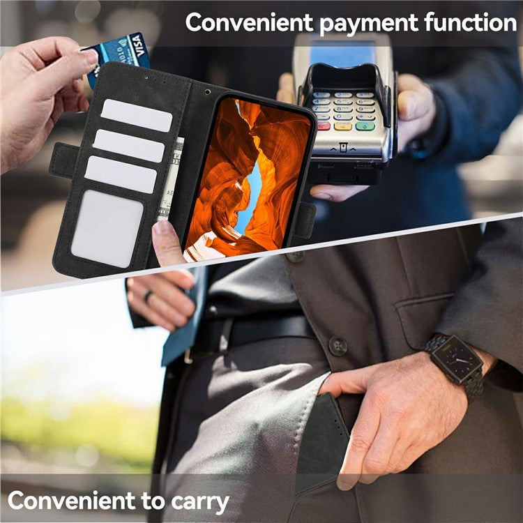 ABEEL For Samsung Galaxy S25 Edge Case PU Leather Folio Stand View RFID Blocking Phone Cover - Black