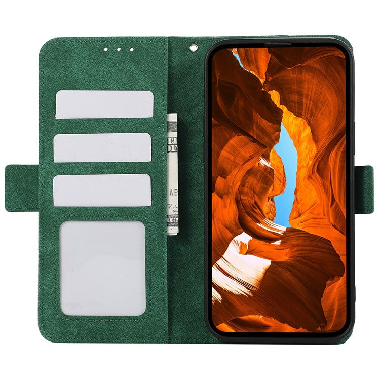 ABEEL For Samsung Galaxy S25 Edge Case PU Leather Folio Stand View RFID Blocking Phone Cover - Green