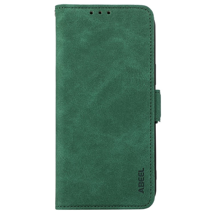 ABEEL For Samsung Galaxy S25 Edge Case PU Leather Folio Stand View RFID Blocking Phone Cover - Green