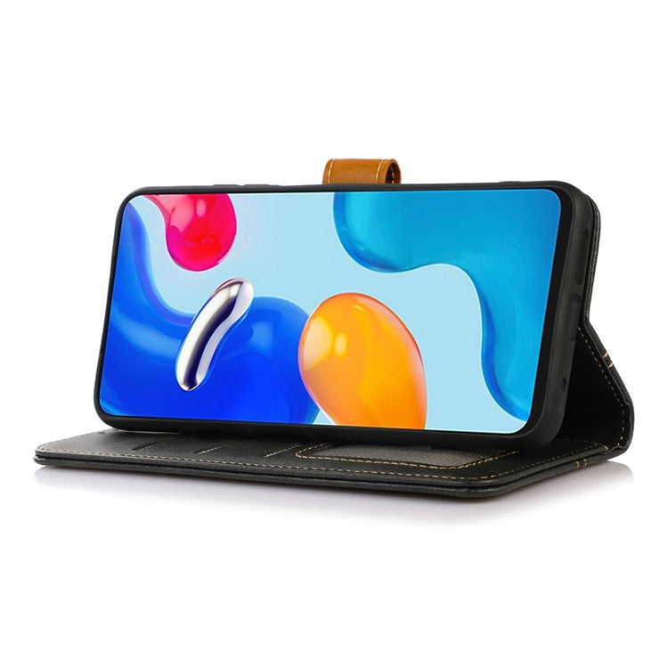 For iPhone 16e Case Calf Texture Flip Leather Phone Cover - Black