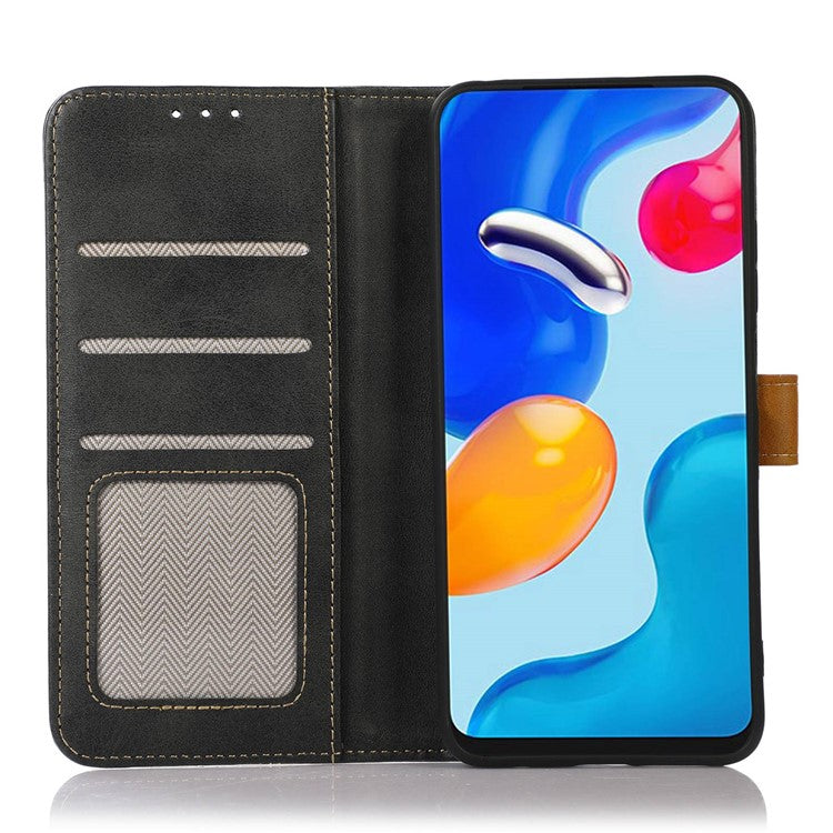 For iPhone 16e Case Calf Texture Flip Leather Phone Cover - Black