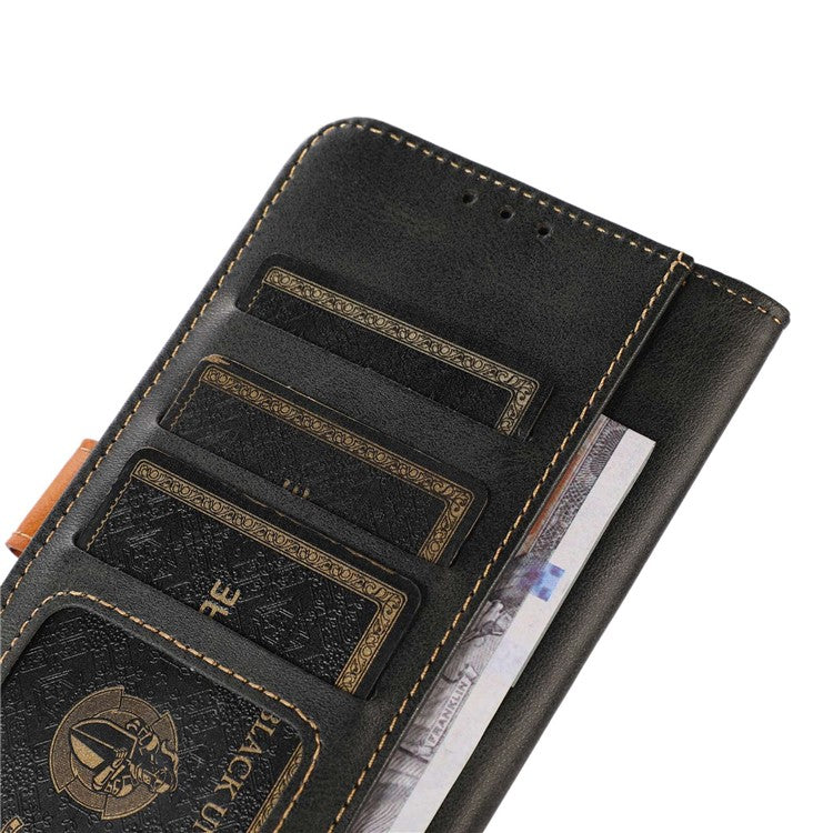 For iPhone 16e Case Calf Texture Flip Leather Phone Cover - Black
