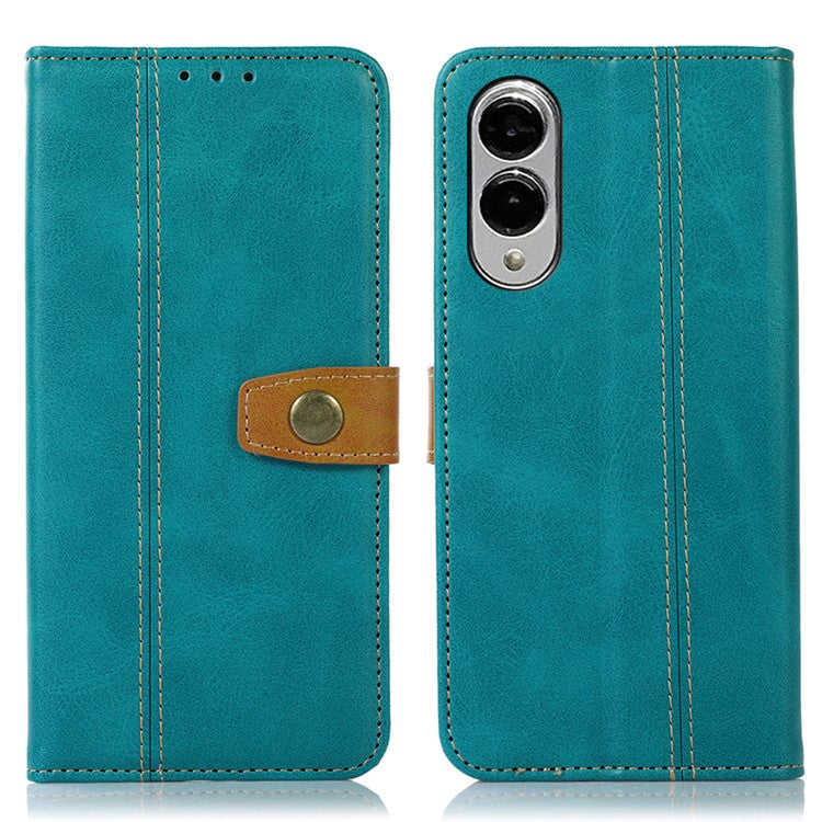 For Samsung Galaxy S25 Edge Case Calf Texture Flip Leather Phone Cover - Light Green