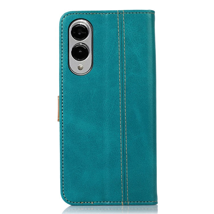 For Samsung Galaxy S25 Edge Case Calf Texture Flip Leather Phone Cover - Light Green