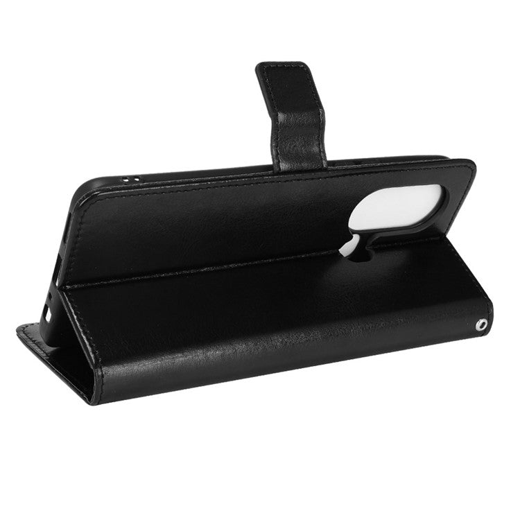 For Infinix Hot 11s / Hot 11s NFC 4G Anti-Drop PU Leather Phone Case Crazy Horse Texture Wallet Stand Magnetic Clasp Phone Cover - Black