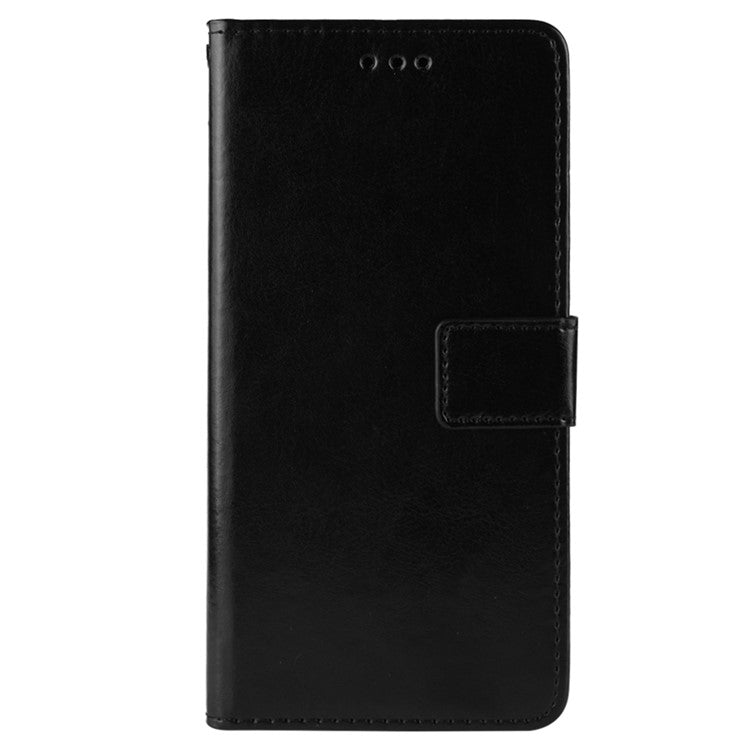 For Infinix Hot 11s / Hot 11s NFC 4G Anti-Drop PU Leather Phone Case Crazy Horse Texture Wallet Stand Magnetic Clasp Phone Cover - Black