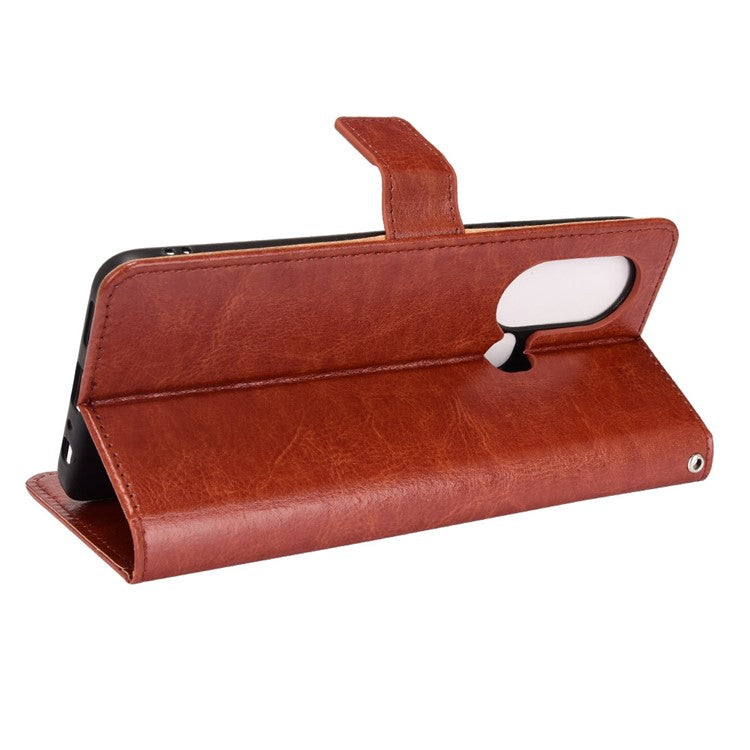 For Infinix Hot 11s / Hot 11s NFC 4G Anti-Drop PU Leather Phone Case Crazy Horse Texture Wallet Stand Magnetic Clasp Phone Cover - Brown