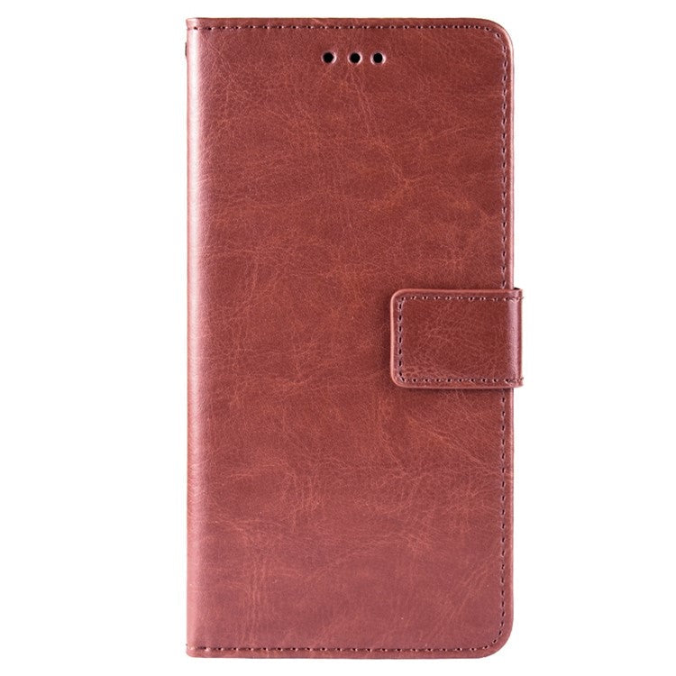 For Infinix Hot 11s / Hot 11s NFC 4G Anti-Drop PU Leather Phone Case Crazy Horse Texture Wallet Stand Magnetic Clasp Phone Cover - Brown