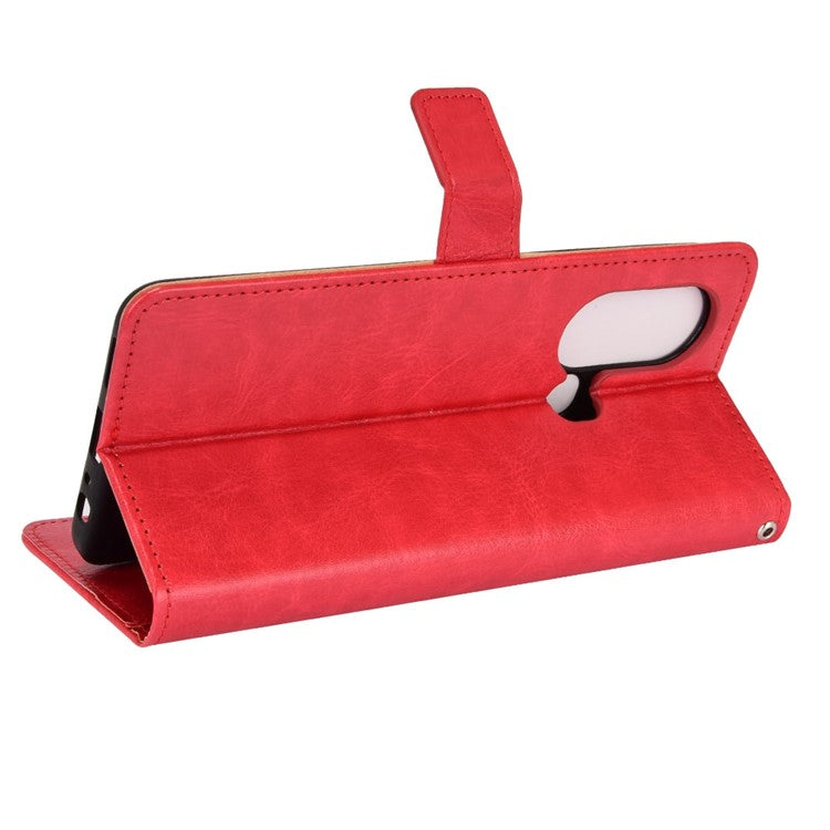 For Infinix Hot 11s / Hot 11s NFC 4G Anti-Drop PU Leather Phone Case Crazy Horse Texture Wallet Stand Magnetic Clasp Phone Cover - Red