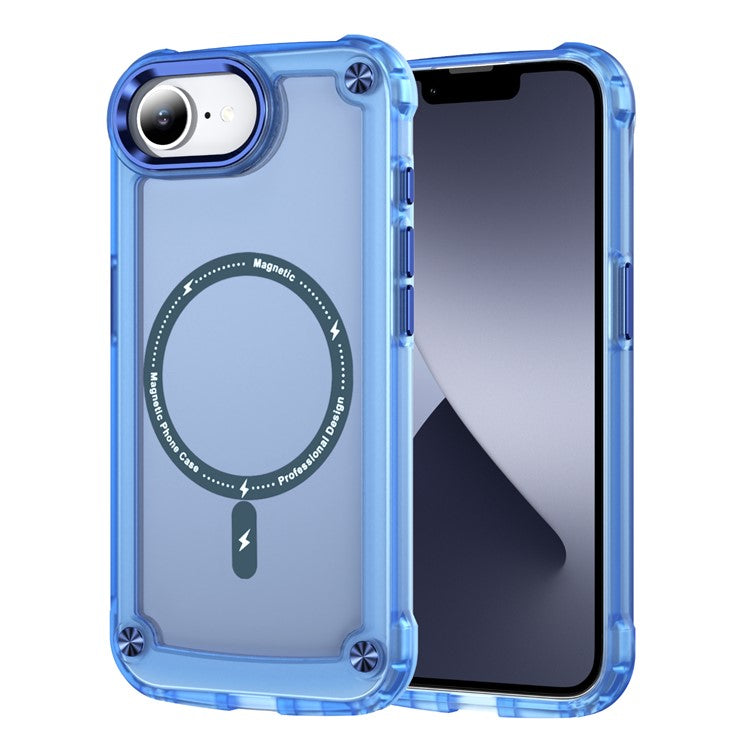 For iPhone 16e Case Skin Touch TPU + PC Phone Cover Compatible with MagSafe - Blue