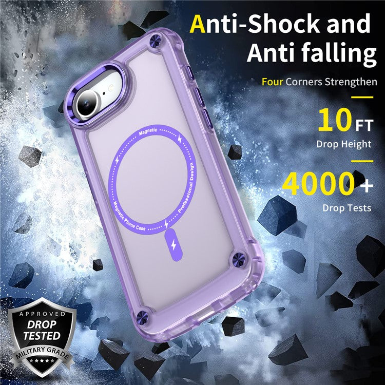 For iPhone 16e Case Skin Touch TPU + PC Phone Cover Compatible with MagSafe - Purple