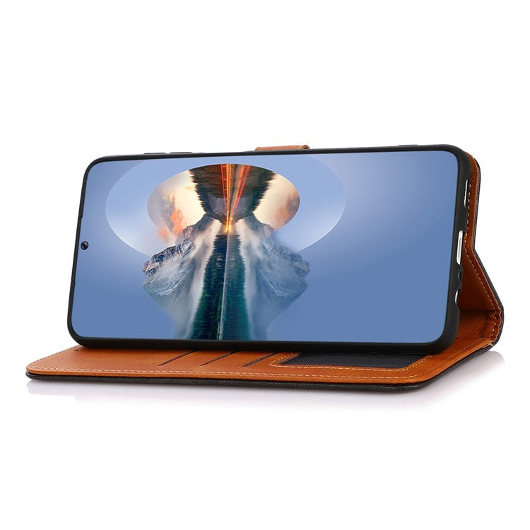 KHAZNEH For iPhone 16e Wallet Phone Case Stand Leather Flip Cover - Black