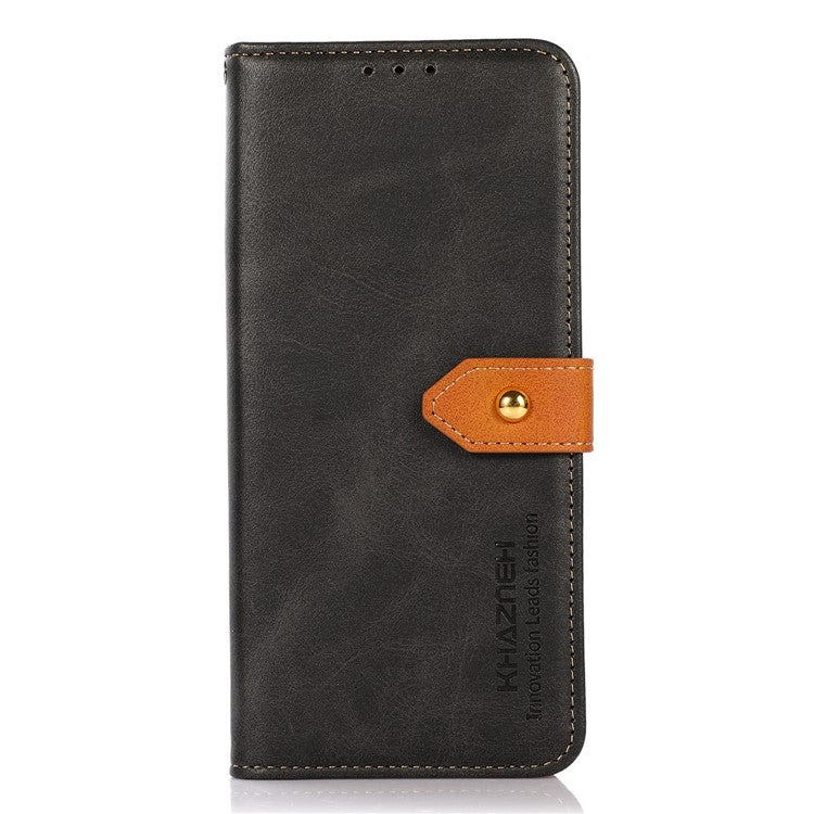 KHAZNEH For iPhone 16e Wallet Phone Case Stand Leather Flip Cover - Black