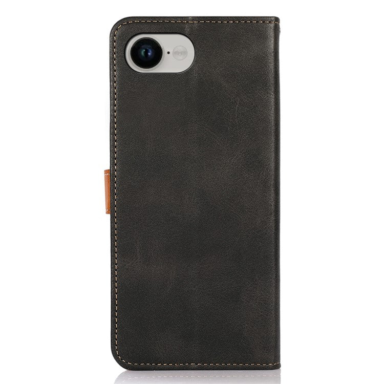 KHAZNEH For iPhone 16e Wallet Phone Case Stand Leather Flip Cover - Black