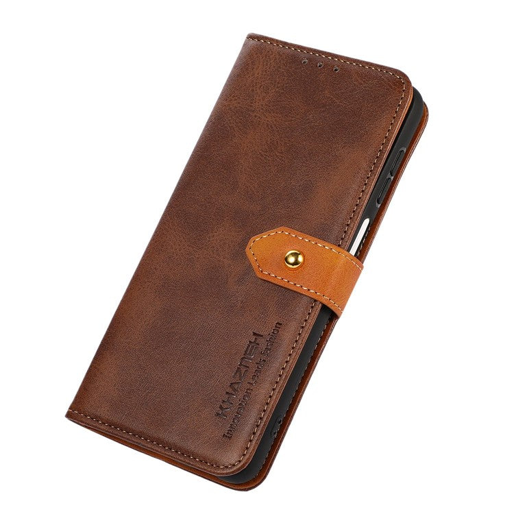 KHAZNEH For iPhone 16e Wallet Phone Case Stand Leather Flip Cover - Brown