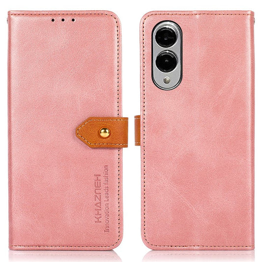 KHAZNEH For Samsung Galaxy S25 Edge Wallet Phone Case Stand Leather Flip Cover - Rose Gold