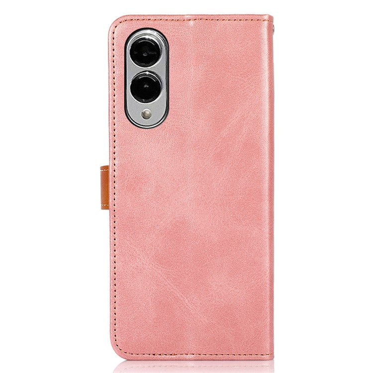 KHAZNEH For Samsung Galaxy S25 Edge Wallet Phone Case Stand Leather Flip Cover - Rose Gold