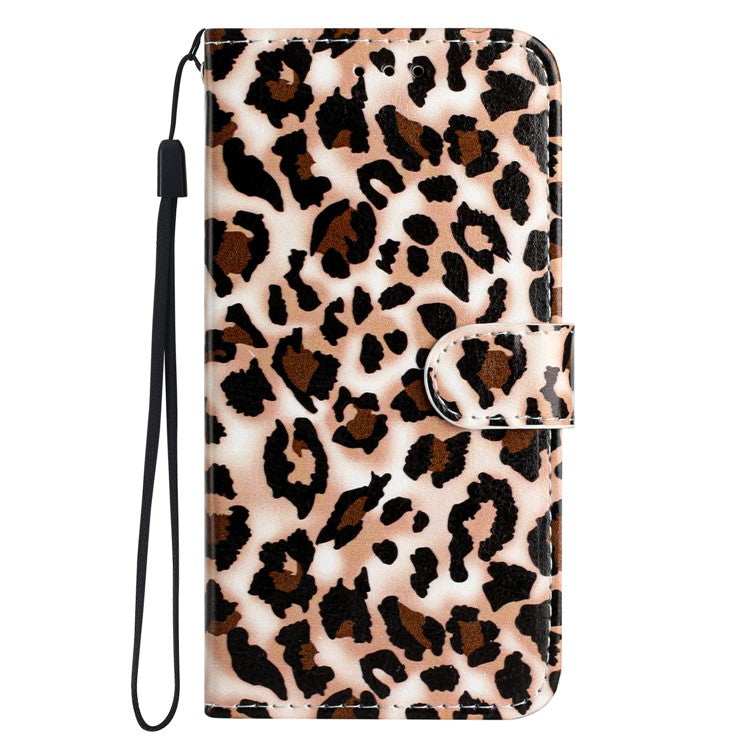For Samsung Galaxy S25 Edge Wallet Case Printed Pattern Design Leather Phone Cover - Leopard Print