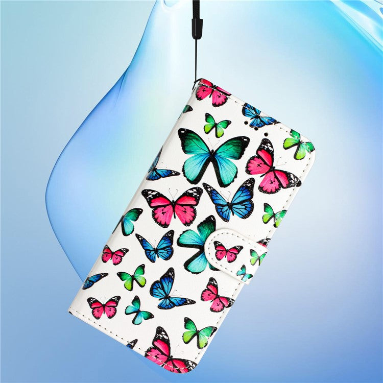For Samsung Galaxy S25 Edge Wallet Case Printed Pattern Design Leather Phone Cover - Butterflies