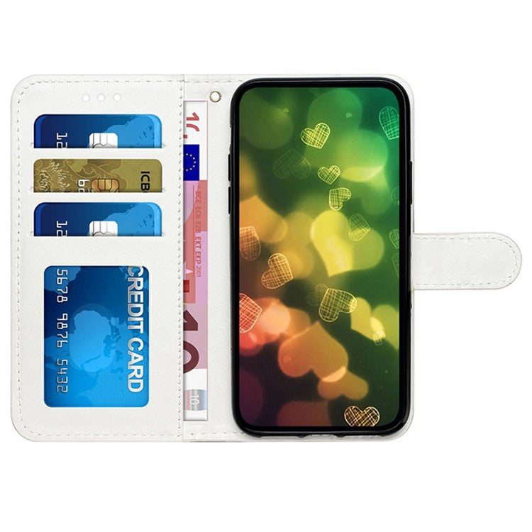 For Samsung Galaxy S25 Edge Wallet Case Printed Pattern Design Leather Phone Cover - Blue Butterfly