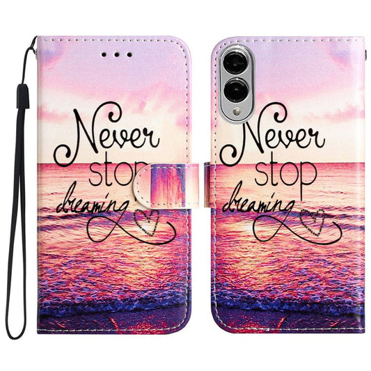 For Samsung Galaxy S25 Edge Wallet Case Printed Pattern Design Leather Phone Cover - Never Stop Dreaming