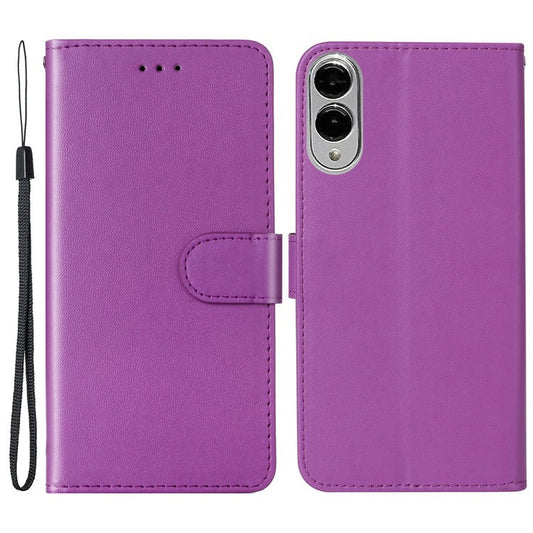 For Samsung Galaxy S25 Edge Case with Card Holder PU Leather Flip Wallet Phone Cover - Purple