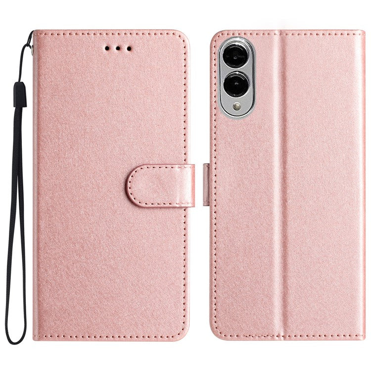 For Samsung Galaxy S25 Edge Wallet Case Leather Folio Phone Cover Magnetic Clasp - Rose Gold