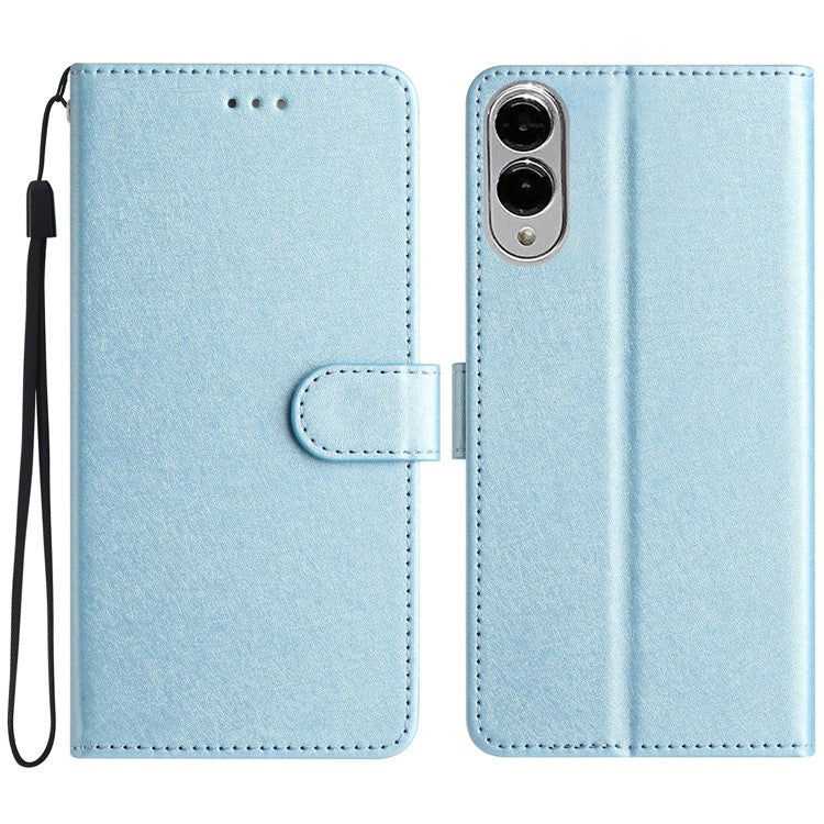 For Samsung Galaxy S25 Edge Wallet Case Leather Folio Phone Cover Magnetic Clasp - Sky Blue